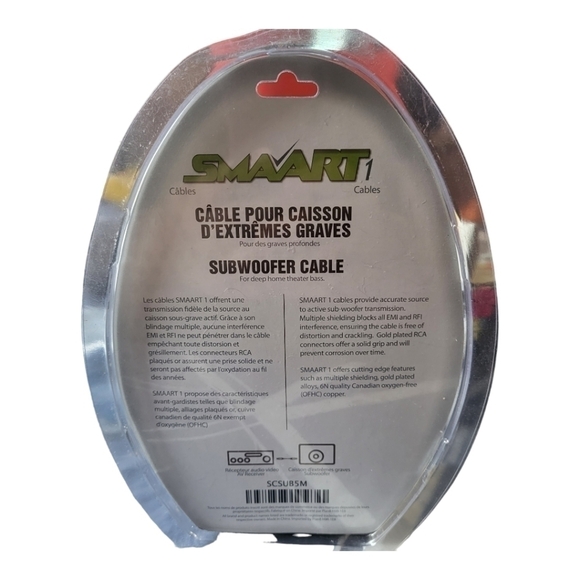 Smaart Subwoofer Cable 5m with Heavy-Duty Connectors - Picture 2 of 4